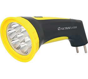 Фонарь аккум. Ultraflash LED3807М 7LED 2 режима аккум. SLA 220В черн./желт.