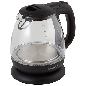 Чайник эл. ENERGY E-296 (1,0л) стекло, пластик черный