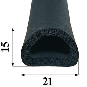Уплотнитель-самокл. д/окон D50 Ultima 21х15мм черный (д/щелей 8-14мм) 