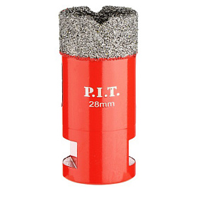 Коронка алмазная по керамограниту P.I.T. AMAS18-0028 (28 мм, M14, сухое/мокрое св., вакуум. пайка)		