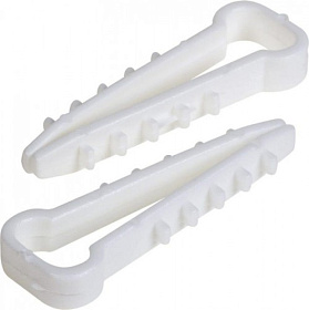 Дюбель-хомут нейлоновый 5х8мм (100шт) белый, прямоугольный VKL electric