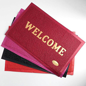 Коврик придверный 38х58см паутинка, ПВХ вишневый