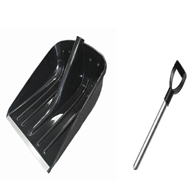 Лопата снеговая 440х360х170мм Снегирь, алюм. планка, алюм. чер. и V-ручка D32