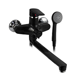 Смеситель д/ванны BRIMIX длинный излив с дивертором, шаровый, из высокопрочного пластика АБС, черный