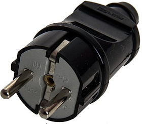 Вилка эл. с/з 16А 250В черная TANGO