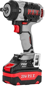 Гайковерт IMPACT аккум. бесщеточный P.I.T. PIW20H-600A/2 (20В, 600Нм, 1/2", 3ск, 0-2800уд/мин,2х4Ач)
