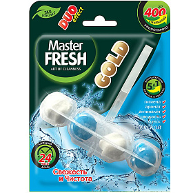 Подвесной блок для унитаза Master FRESH GOLD DUO EFFECT 5в1 МОРСКОЙ, 3шт