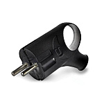 Вилка электрич. с ушком с/з черная16А 250В Universal 