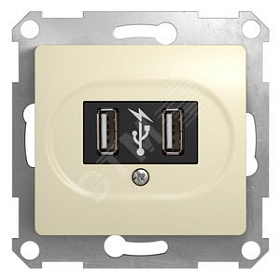Механизм розетки USB 1-м СП Glossa 10АХ беж. SchE GSL000232
