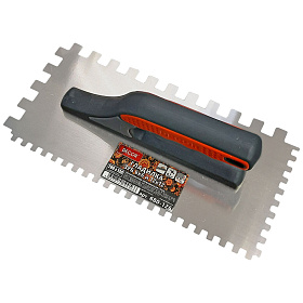 Гладилка DECOR 3К, 280х130мм, нерж., зуб 6х6мм + 12х12мм, 0,7мм