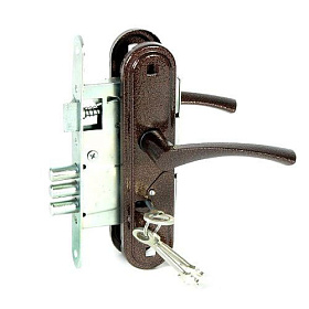 замок Врезной с ручкой на планке ЗВ 9-4,2 Зенит бронза