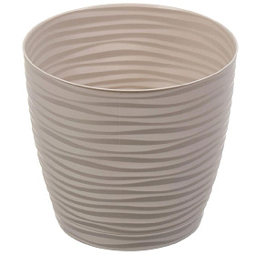 Горшок для цветов 1,7л Дюна 15см кремовый с поддоном М3068