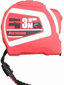 Рулетка 3м х 19мм с автостопом и магнитом Монтажник