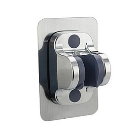 Кронштейн для душевой лейки, пластиковый, на самоклеящейся основе, без сверления, хромированный