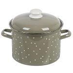 Кастрюля эмал.  4,5 л. С-1615АП2/8Кс White dots индукция