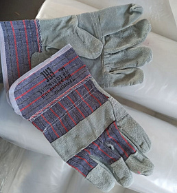 Перчатки спилковые комбинированные 