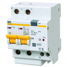 Выключатель автоматический 2 полюс. диф. тока С 16А 30мА 4,5кА АД-12 ИЭК