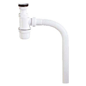 Сифон бутылочный колено 46 см белый