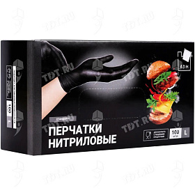 Перчатки нитриловые стандарт+, чёрные, L, 100 шт/уп., ADM/10