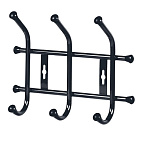 Вешалка настенная 280х215мм 3 крючка черная матовая ВНТ3