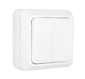 Выключатель "Олимп" 2 кл. о/у 10А бел О0023