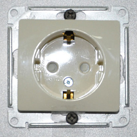 Механизм розетки 1-м СП Glossa 16А с/з беж. SchE GSL000243