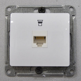 Механизм розетки 1-м СП Glossa комп. RJ45 бел. SchE GSL000181К