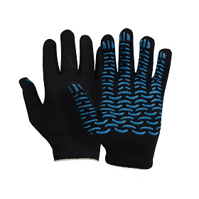 Перчатки х/б с ПВХ покрытием ЛЮКС черные