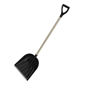 Лопата снеговая 415х400мм Вьюга №5  алюм. планка с дер. черенком 1с 1м и V-ручкой