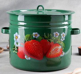 Бак эмал. 32л с2829/с2829*59 клубника садовая зел.