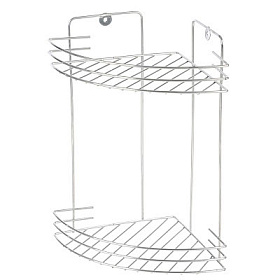 Полка угловая двухъярусная Vento 19х19х30см хром