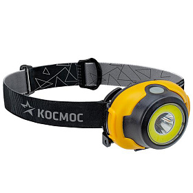 Фонарь налобный Космос 3Вт COB LED 3 режима работы (3хААА)