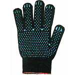 Перчатки вязаные двойные, с ПВХ-точкой, 95г, черные PERZ3N 