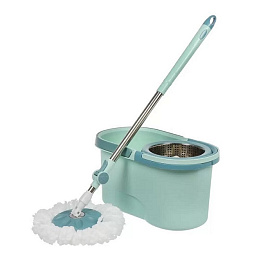 Набор для уборки ведро с отжимом, швабра с насадкой, голуб, Марья Искусница, Y6-10765