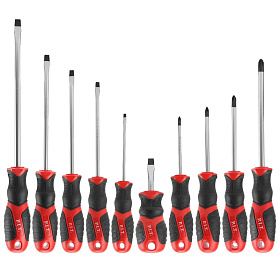 Набор отверток с магнитным наконечником P.I.T. ADVANCE HSDR04-0010 (10шт, Cr-V, PH0-PH3, SL3-SL8)