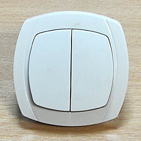 Выключатель 2 кл. СП "OVAL" 10А белый, керам. !