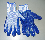 Перчатки вязаные прорезиненые (голубые)