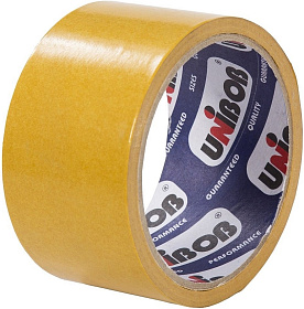 Скотч 50мм х 5м двустор.ткань Unibob белый