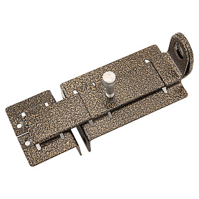 Засов накладной Секрет Киров ЗД-04 с проушиной антик бронза 