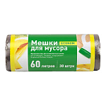 Мешки для мусора ПНД 60 л (30 шт) в рулоне, эконом (черн.)