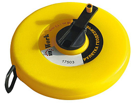 Рулетка геодезическая 30м х 13мм ABS пласт. корпус, фиберглас. двухсторон. лента с кольцом