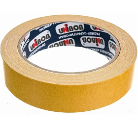 Скотч 25мм х 25м двустор.основа-полипропилен Unibob белая !