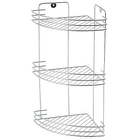 Полка угловая трехъярусная CHR-372 19х19х40см хром
