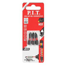 Бита ударная магнитная P.I.T. PH2x25 мм, IMPACT, торсионная зона, 3 шт. (ASDR01-25PH2)										