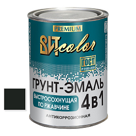 Грунт-эмаль  по ржавчине черная быстросохнущая  ВИТ color  0,8 кг.