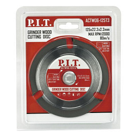 Диск пильный по дереву для УШМ P.I.T. 125x22,2x2,2мм 3T (ACTW06-125T3)