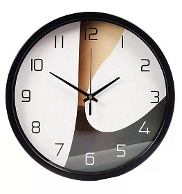Часы настенные 30х30х4см круглые, черные, Концепт Y4-5197