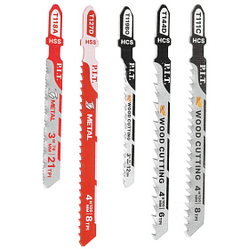 Набор пилок для лобзиков P.I.T. ADVANCE 5 шт, дерево/металл/фигурный рез, блистер (AJSB01-005B)