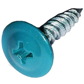 Саморез 4,2х16мм с пресс-шайбой, наконечник острый (100 шт) бирюза RAL5021