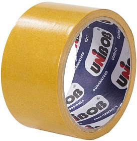 Скотч 50мм х 10м двустор.ткань Unibob белый   